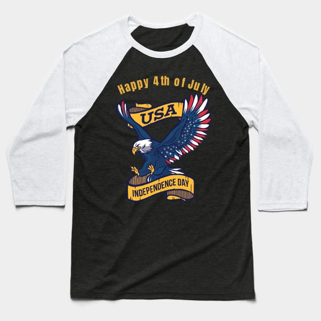 Happy 4th of July Baseball T-Shirt by WPKs Design & Co
